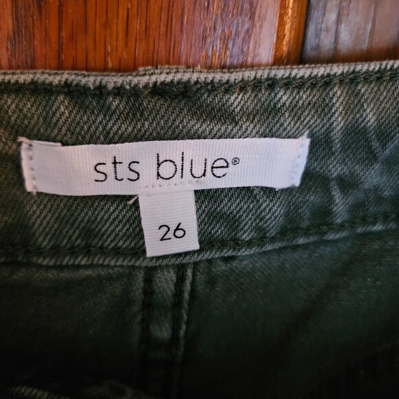 Sts Blue Maddie Maxi Skirt Womens Size 26 green Front Slit Stretch Side Pocket - Picture 3 of 13